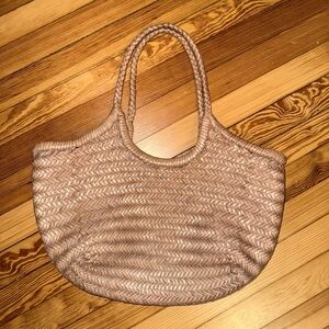 Tan Woven leather Tote Bag